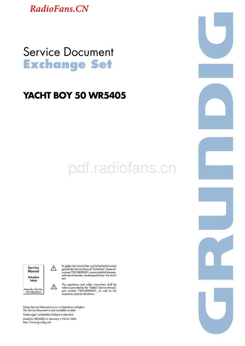 grundig_yacht_boy_50_wr5405_service_man  电路原理图ual  电路原理图.pdf_第1页