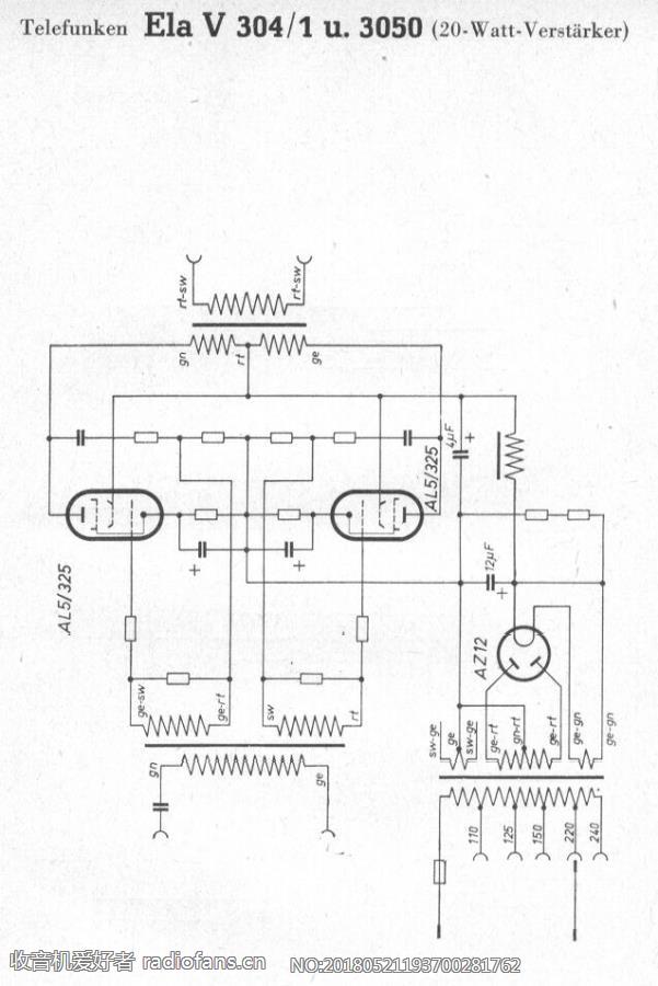 TELEFUNKEN  ElaV304-1(20Watt-Verstärker) 电路原理图.jpg