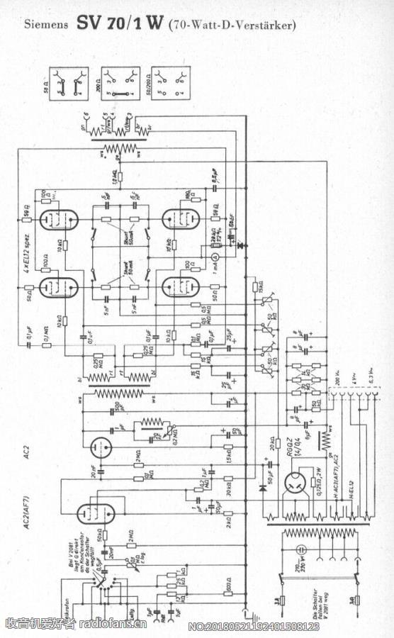 SIEMENS SV70-1W(70Watt-D-Verstärker) 电路原理图.jpg