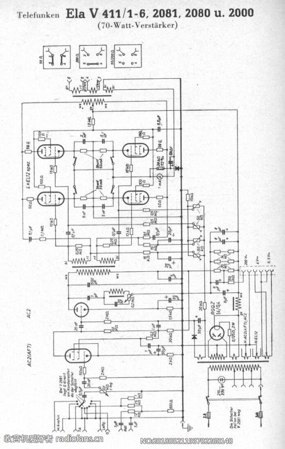 TELEFUNKEN  ElaV411-1-6(70Watt-Verstärker) 电路原理图.jpg