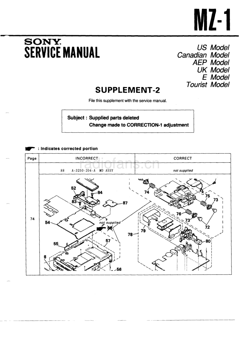 索尼 sony_MZ-1_Sup2_service_manual 电路图 维修手册.pdf_第1页