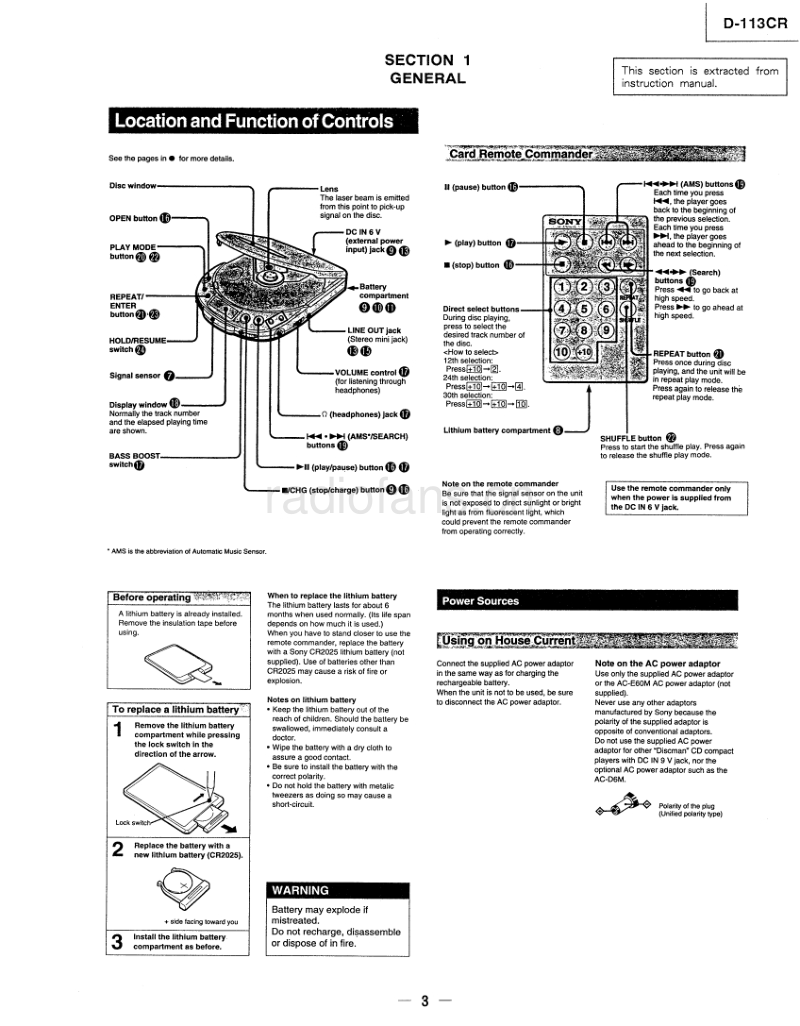 索尼 D-113CR 电路图 维修手册.pdf_第3页