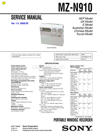 索尼 MZ-N910 电路图 维修手册.pdf