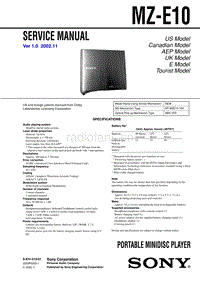 索尼 sony_MZ-E10_service_manual 电路图 维修手册.pdf