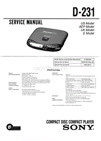 索尼 D-231 电路图 维修手册.pdf