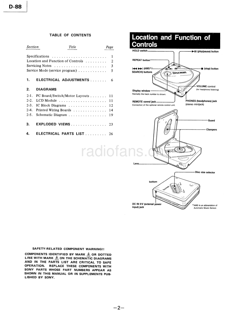 索尼 D88 电路图 维修手册.pdf_第2页