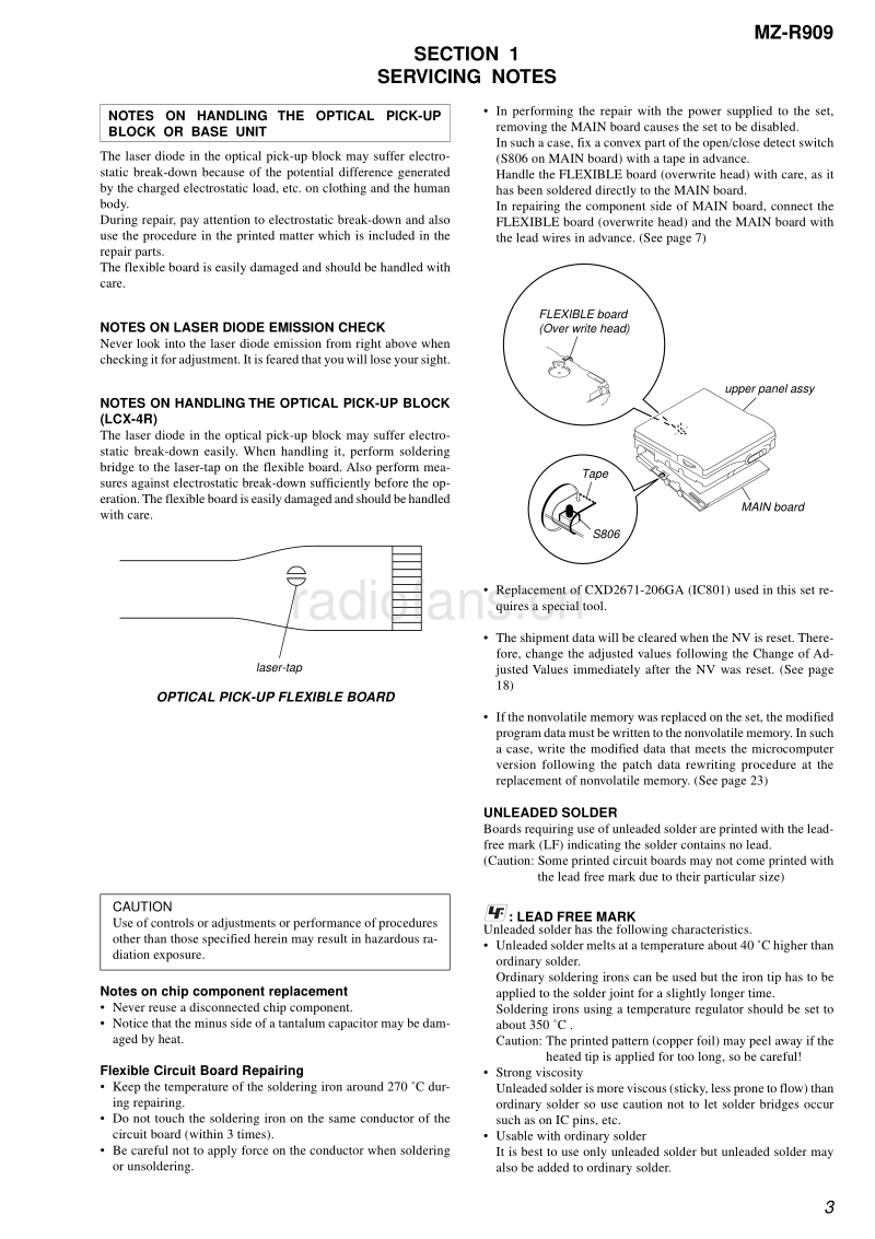 索尼 sony_MZ-R909_service_manual 电路图 维修手册.pdf_第3页