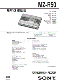 索尼 sony_MZ-R50_service_manual 电路图 维修手册.pdf