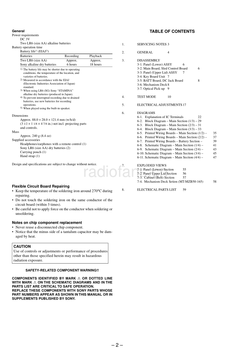 索尼 sony_MZ-B50_service_manual 电路图 维修手册.pdf_第2页