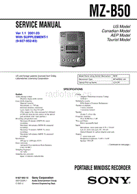 索尼 sony_MZ-B50_service_manual 电路图 维修手册.pdf