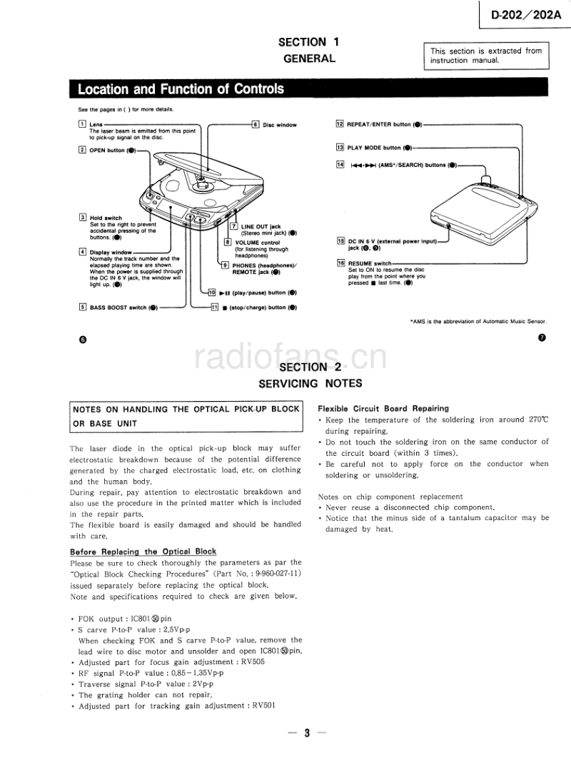 索尼 D-202_202A 电路图 维修手册.pdf_第3页