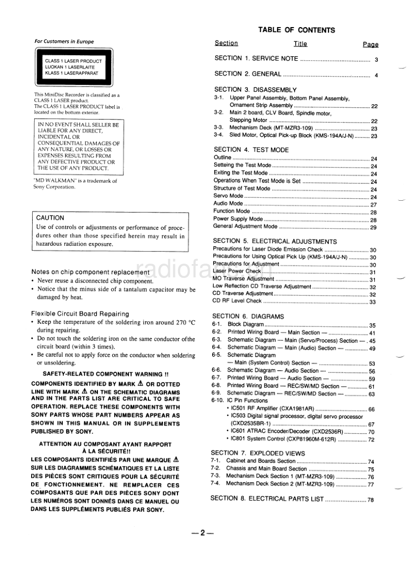 索尼 sony_MZ-R3_service_manual 电路图 维修手册.pdf_第2页