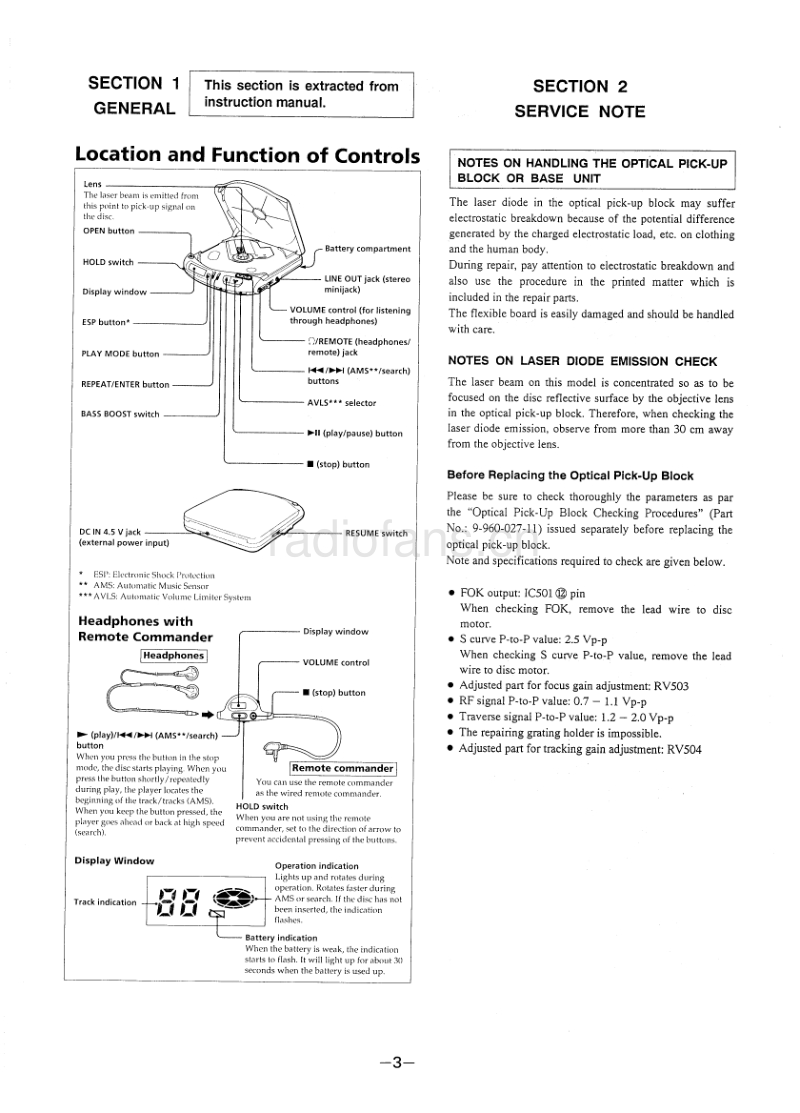 索尼 D-232_235 电路图 维修手册.pdf_第3页