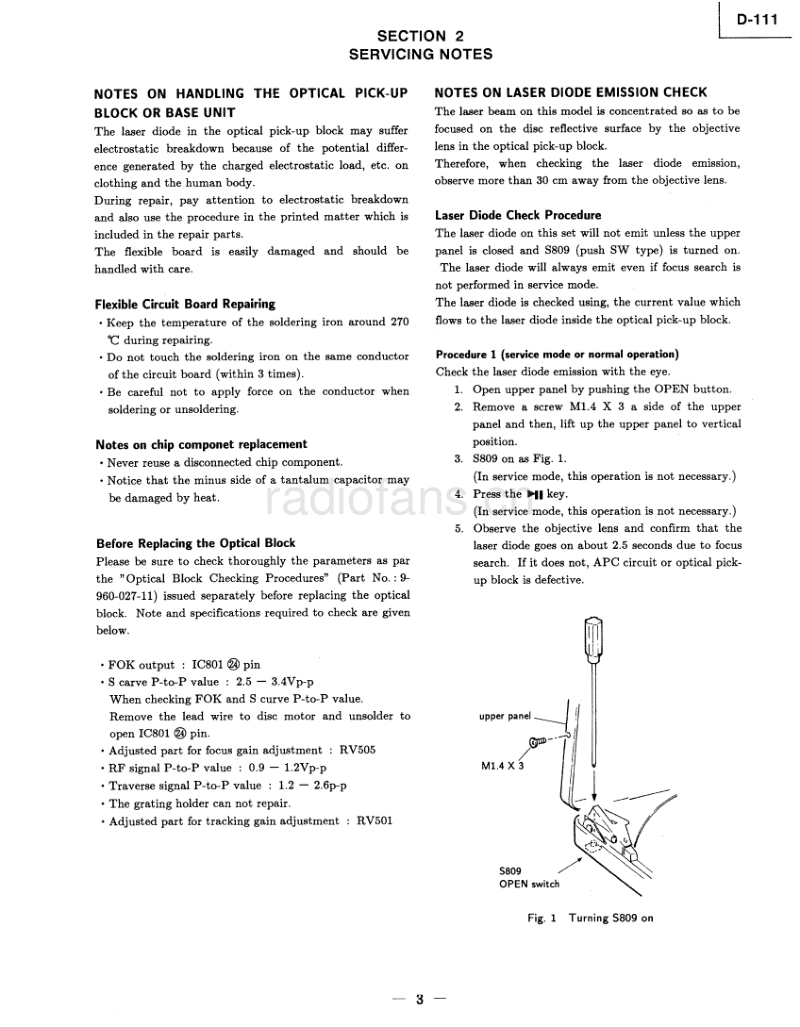 索尼 D-111 电路图 维修手册.pdf_第3页