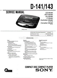 索尼 D-141_143 电路图 维修手册.pdf