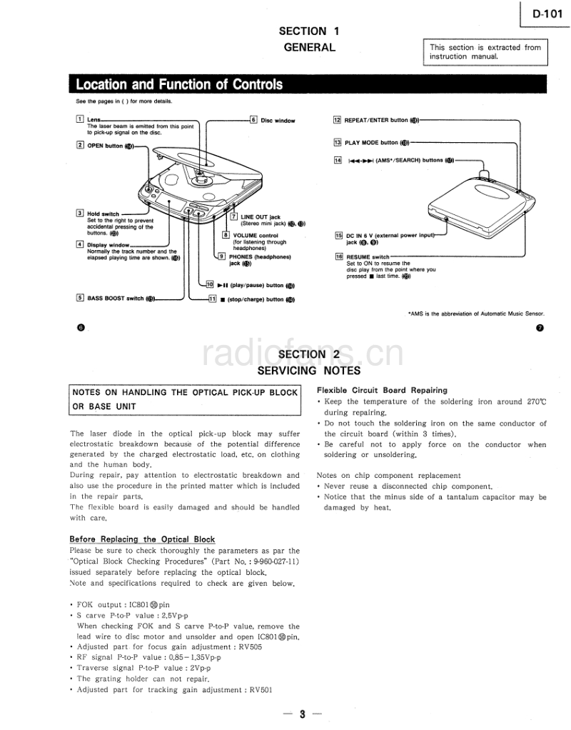 索尼 D-101 电路图 维修手册.pdf_第3页