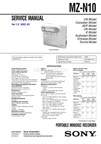 索尼 sony_MZ-N10_service_manual 电路图 维修手册.pdf