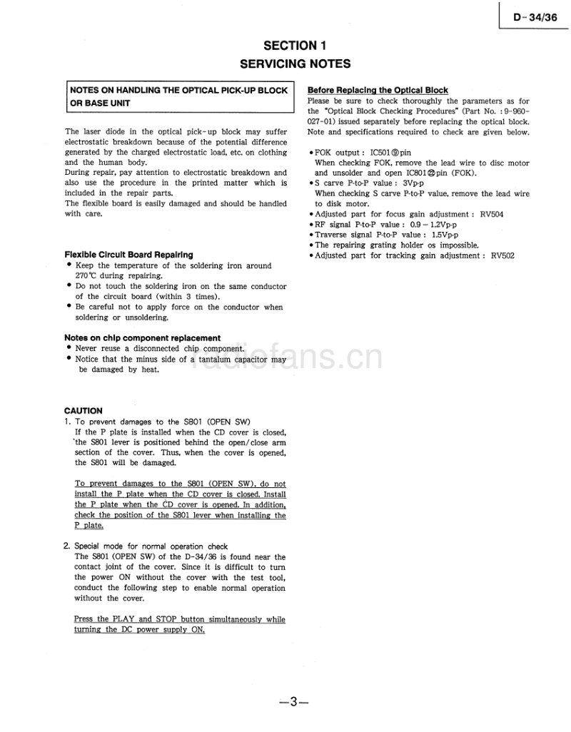 索尼 D-34_36 电路图 维修手册.pdf_第3页