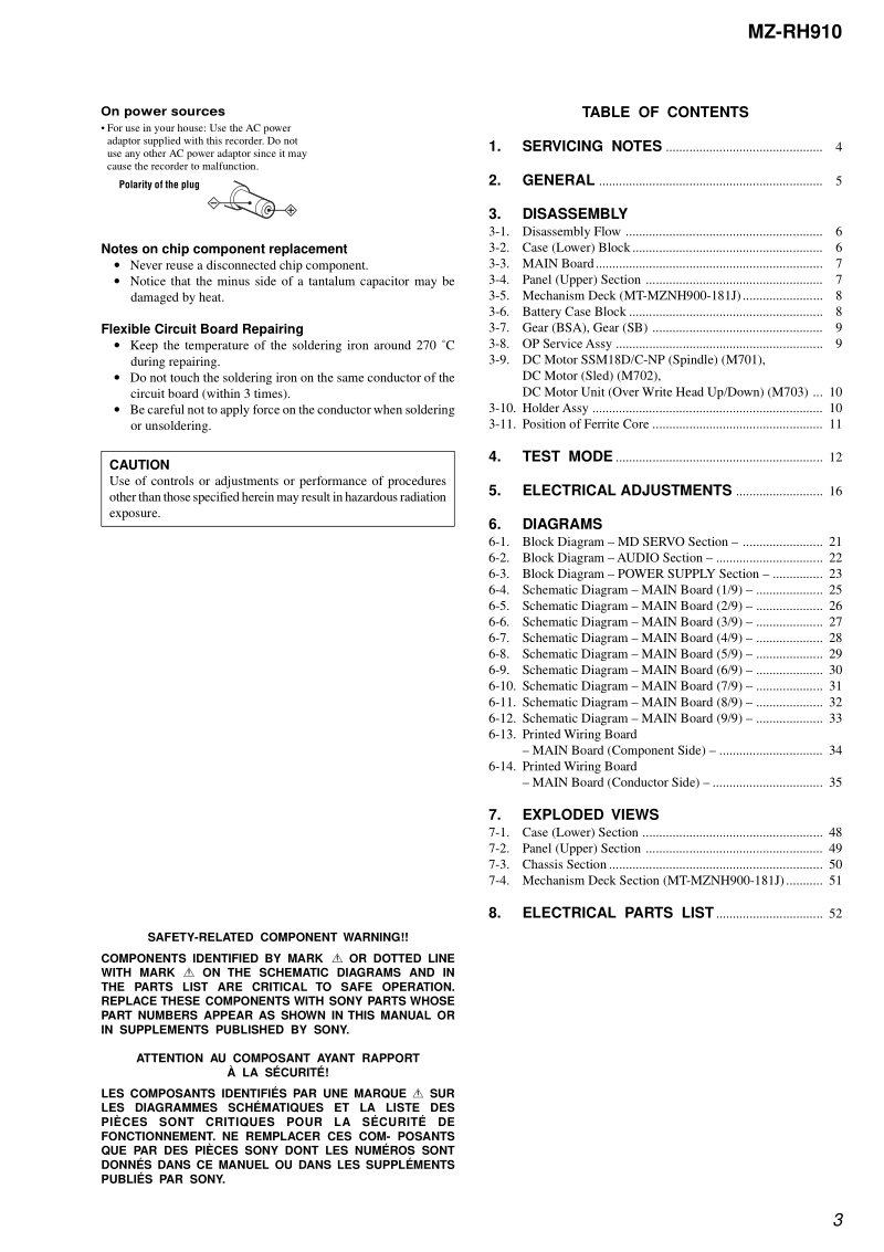 索尼 MZ-RH910_sm 电路图 维修手册.pdf_第3页