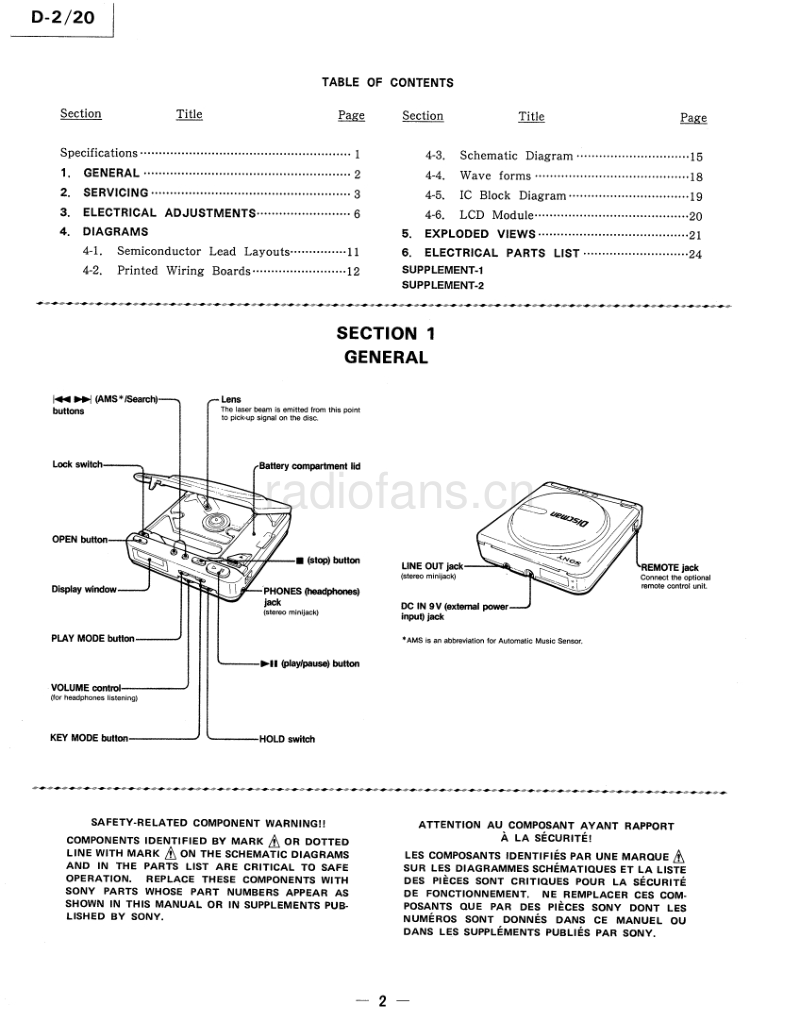 索尼 D-2_20 电路图 维修手册.pdf_第2页