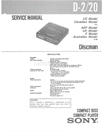 索尼 D-2_20 电路图 维修手册.pdf
