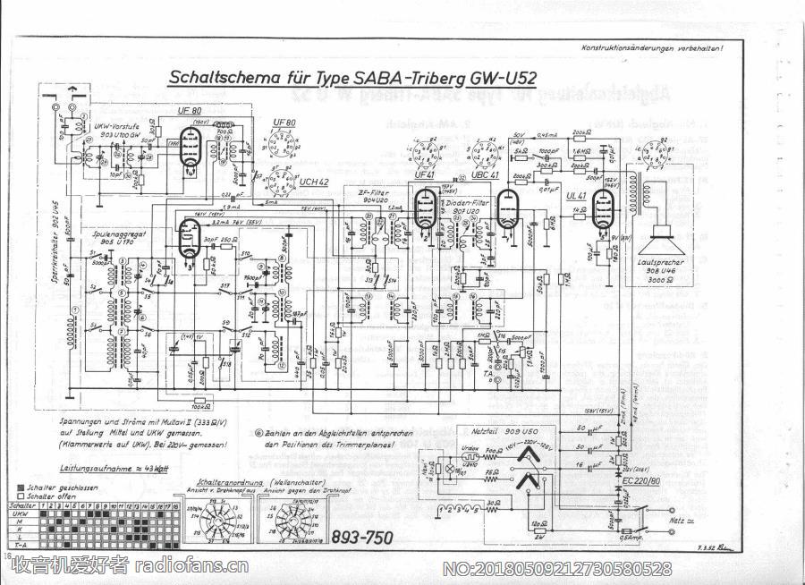 SABA  TribergGWU52 电路原理图.jpg