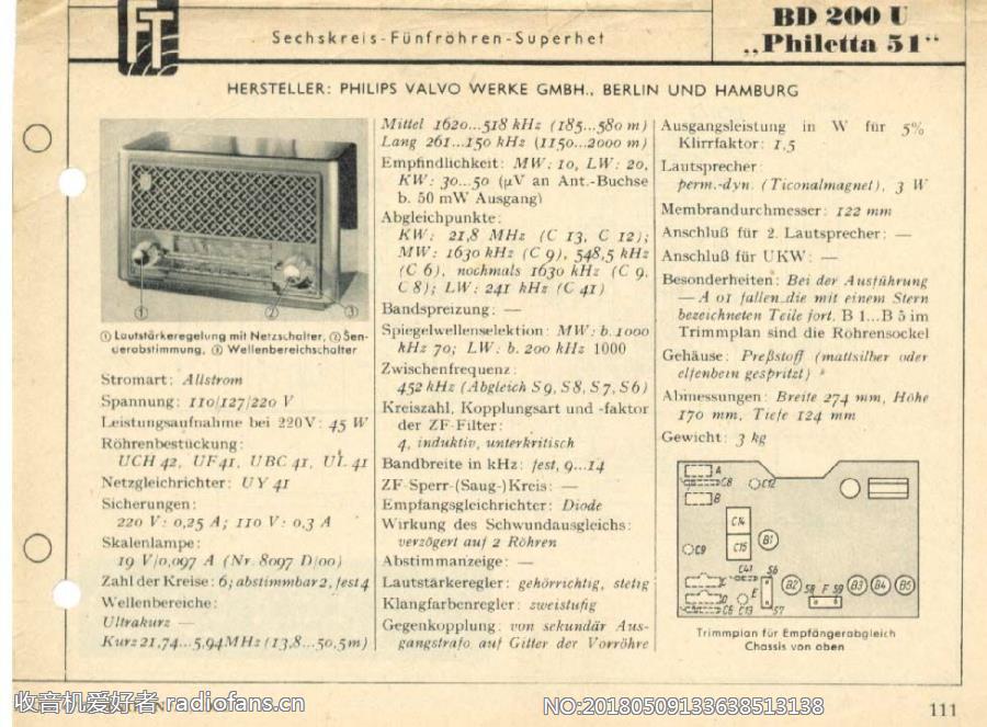 PHILIPS   Philetta 51 - BD 200 U -Seite1 电路原理图.jpg