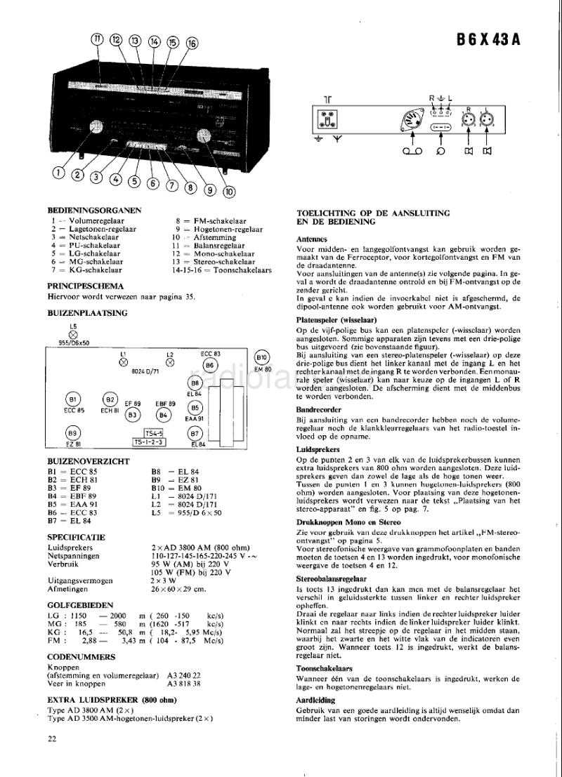 PHILIPS   B6X43A 电路原理图.pdf_第1页