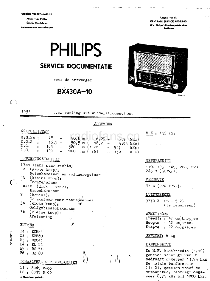 PHILIPS   BX430A-10 电路原理图.pdf_第1页