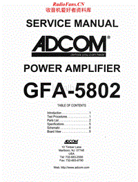 Adcom-GFA-5802-Service-Manual电路原理图.pdf