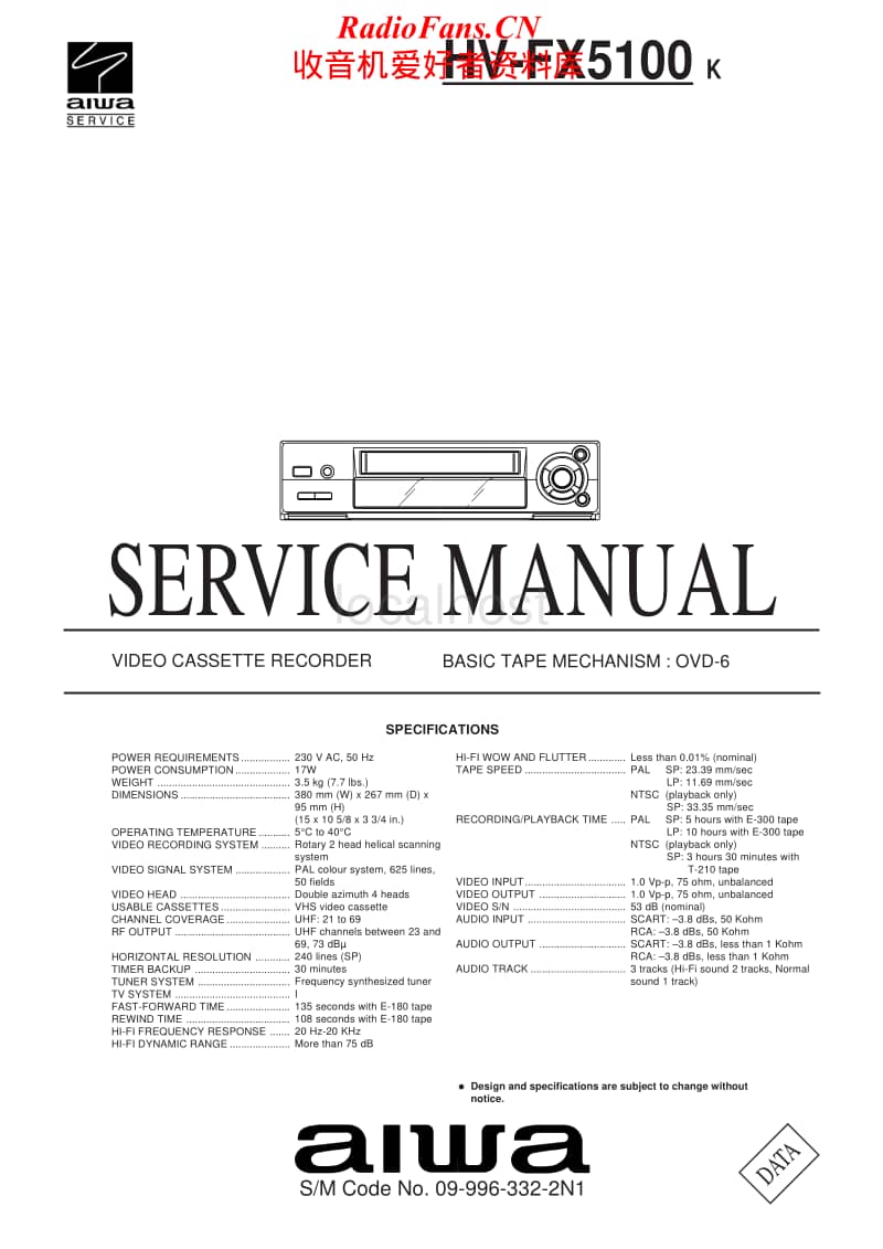 Aiwa-HV-FX5100-Service-Manual电路原理图.pdf_第1页