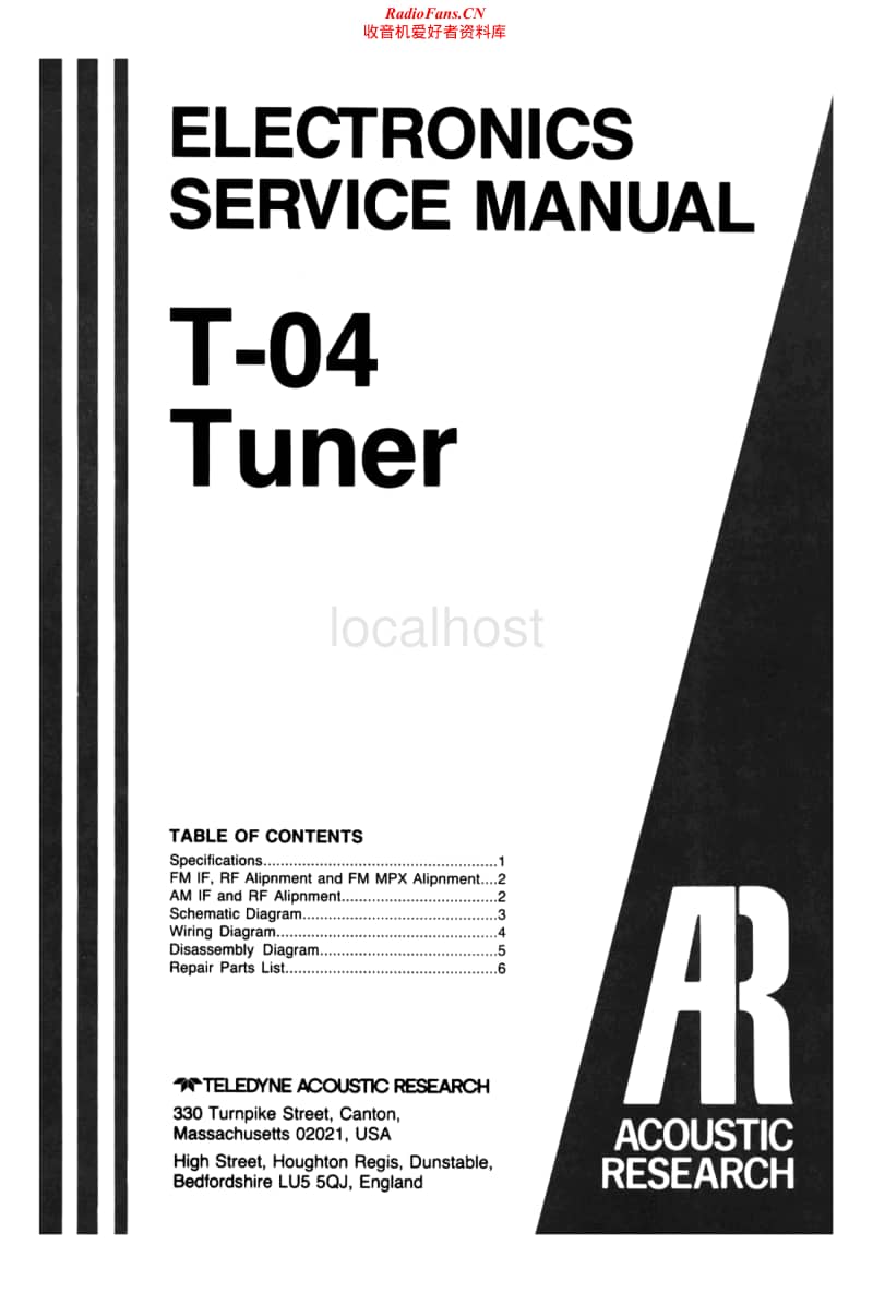 Acoustic-Research-T-04-Service-Manual电路原理图.pdf_第1页