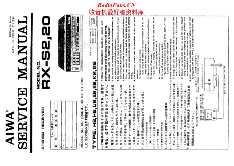 Aiwa-RX-20-Service-Manual电路原理图.pdf_第1页