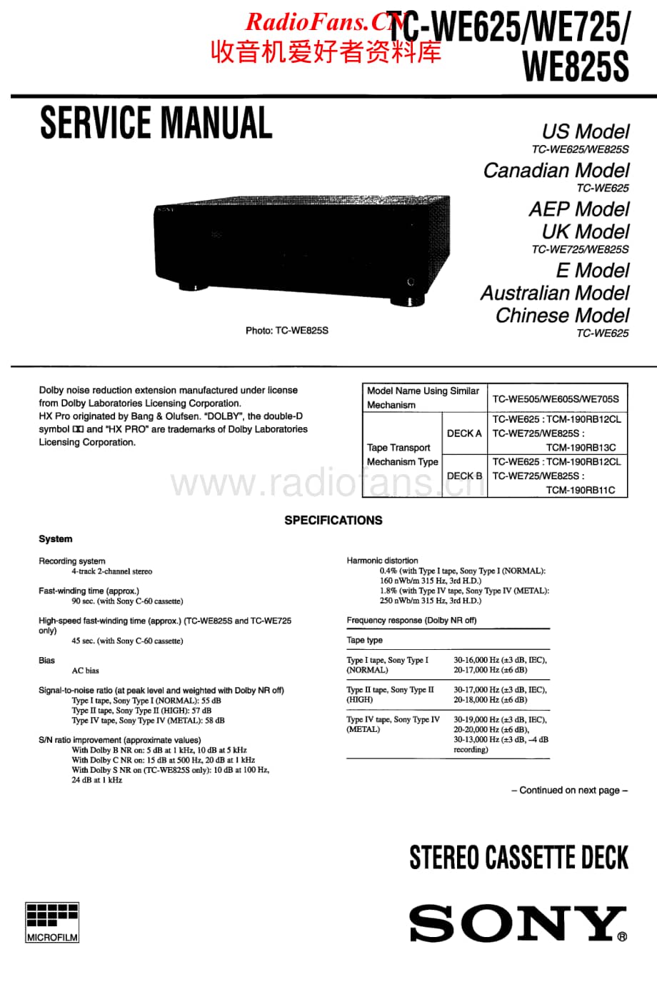 Sony-TC-WE825S-Service-Manual电路原理图.pdf_第1页