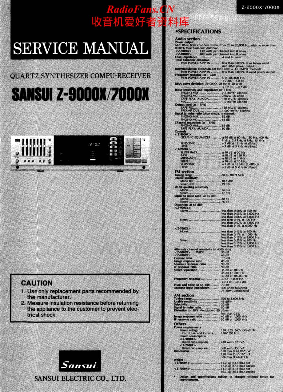 Sansui-Z-7000X-9000X-Service-Manual电路原理图.pdf_第1页