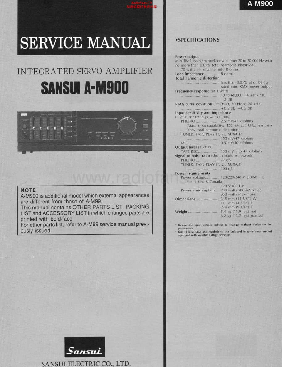 Sansui-AM-900-Service-Manual电路原理图.pdf_第1页