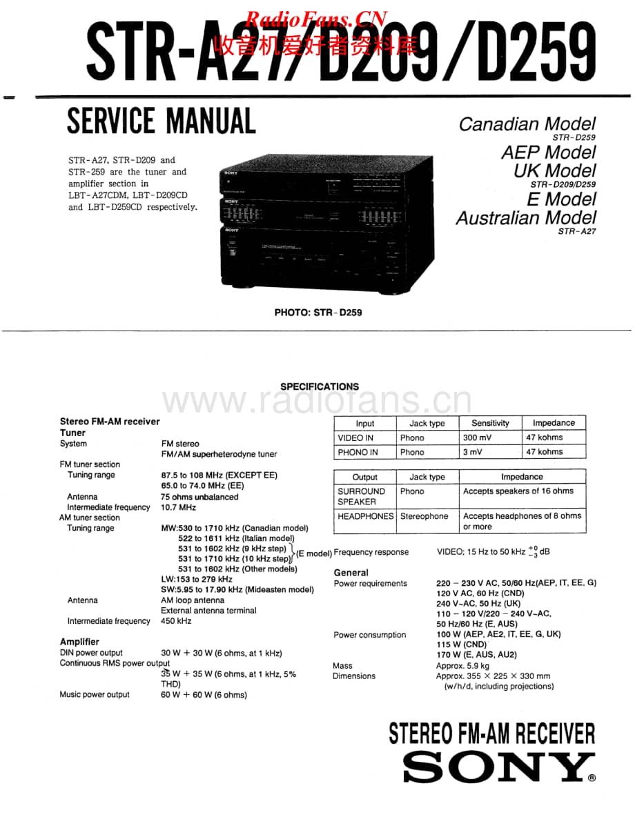 Sony-STR-D259-Service-Manual电路原理图.pdf_第1页