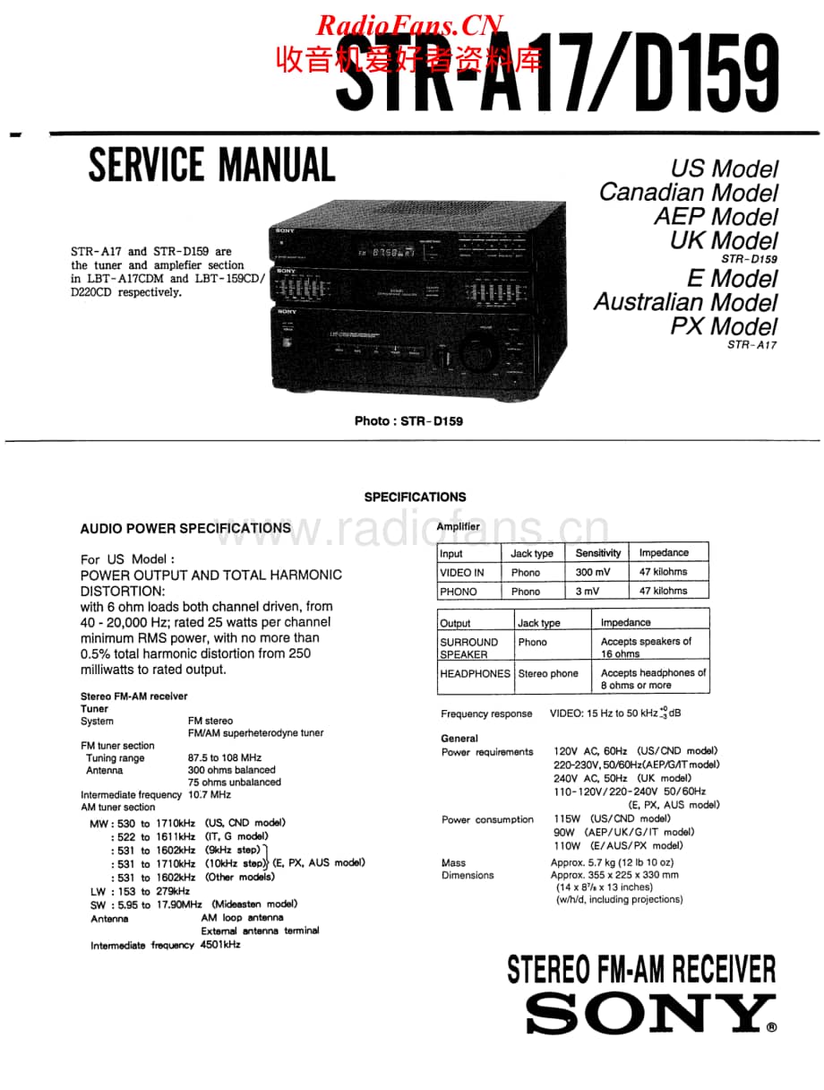 Sony-STR-A17-Service-Manual电路原理图.pdf_第1页