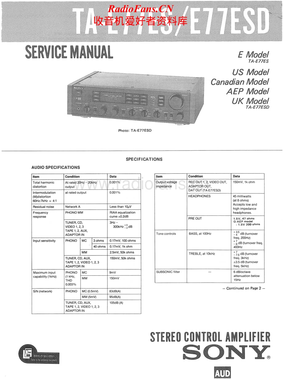 Sony-TA-E77ESD-Service-Manual电路原理图.pdf_第1页