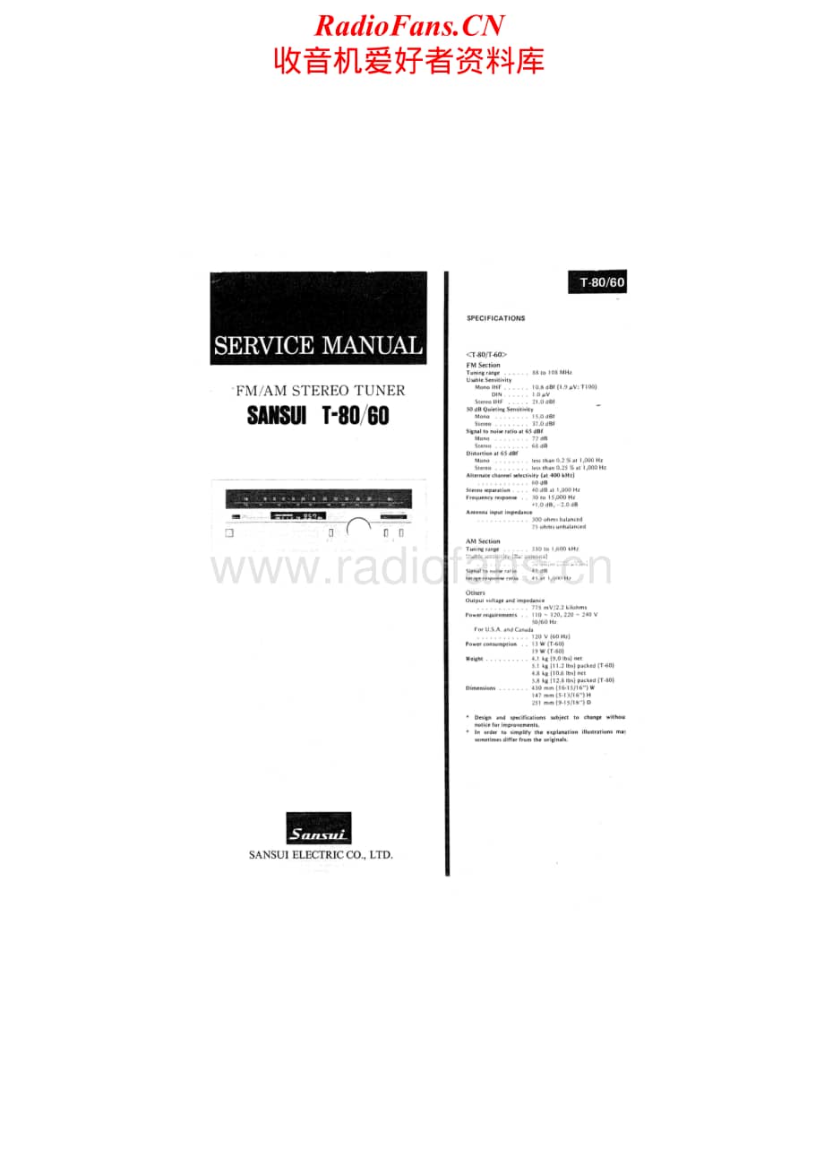 Sansui-T60-T80-Service-Manual电路原理图.pdf_第1页