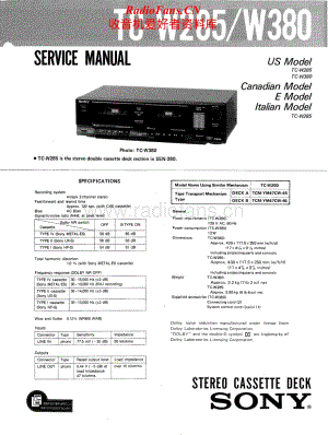 Sony-TC-W380-Service-Manual电路原理图.pdf