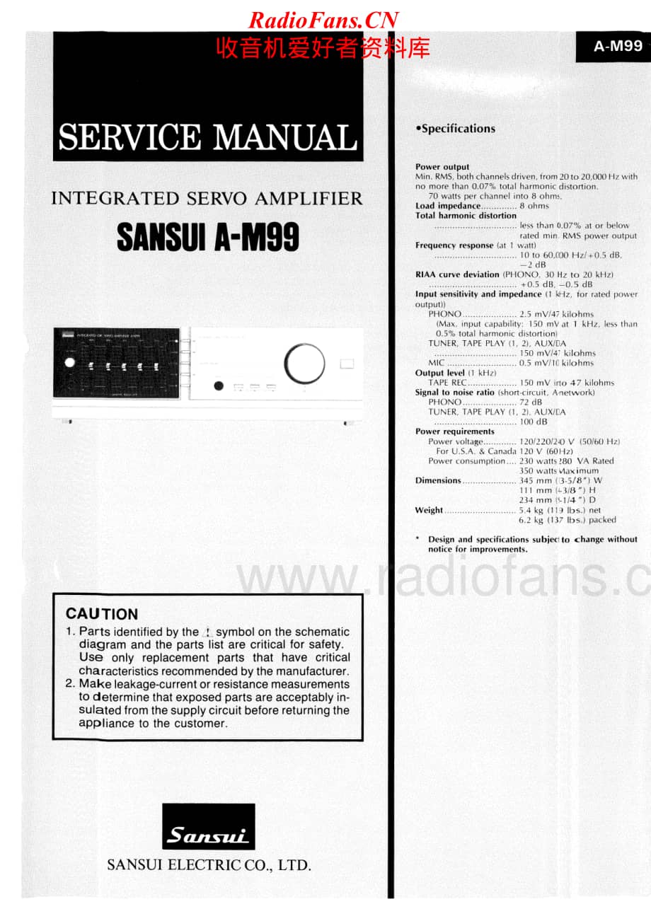 Sansui-AM-99-Service-Manual电路原理图.pdf_第1页