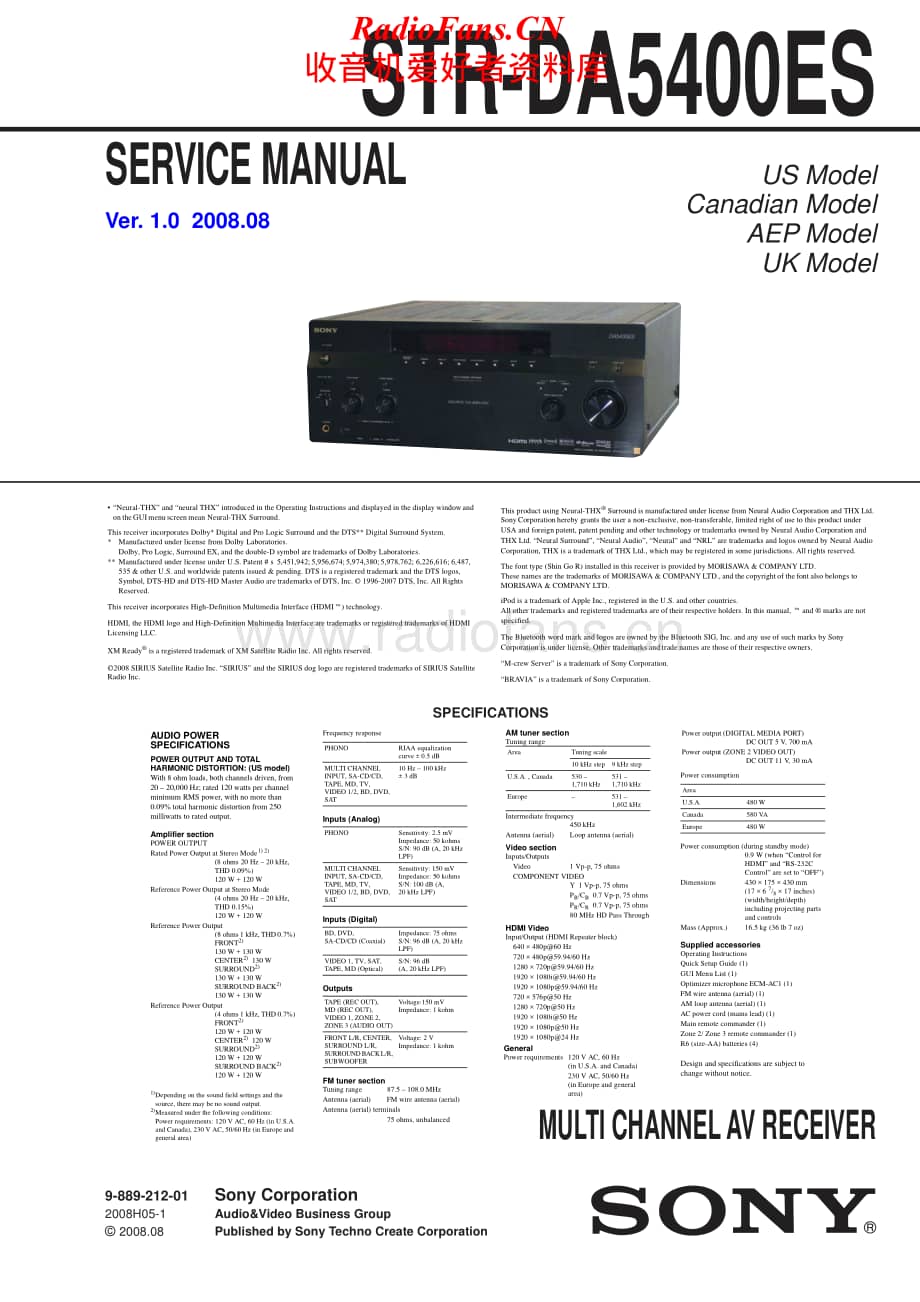 Sony-STR-DA5400ES-Service-Manual电路原理图.pdf_第1页