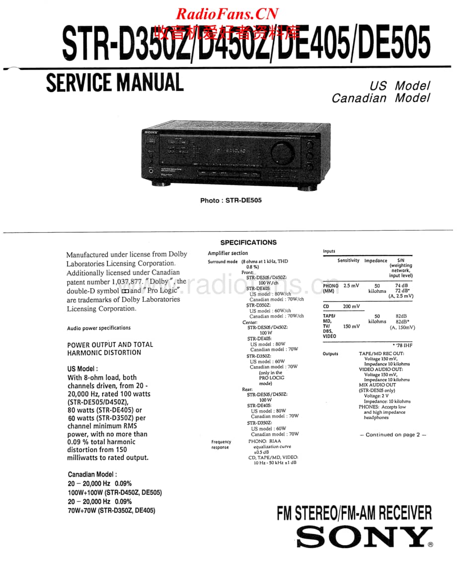 Sony-STR-DE505-Service-Manual电路原理图.pdf_第1页