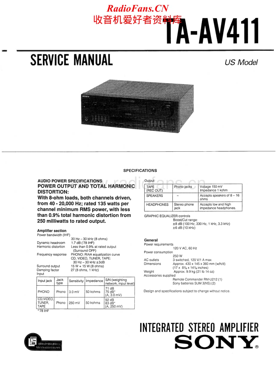 Sony-TA-AV411-Service-Manual电路原理图.pdf_第1页