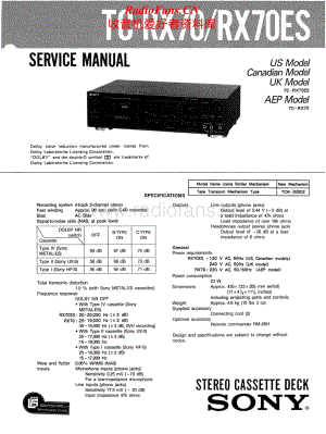 Sony-TC-RX70-Service-Manual电路原理图.pdf
