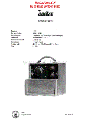 Tandberg-Tommeliten-Schematic电路原理图.pdf