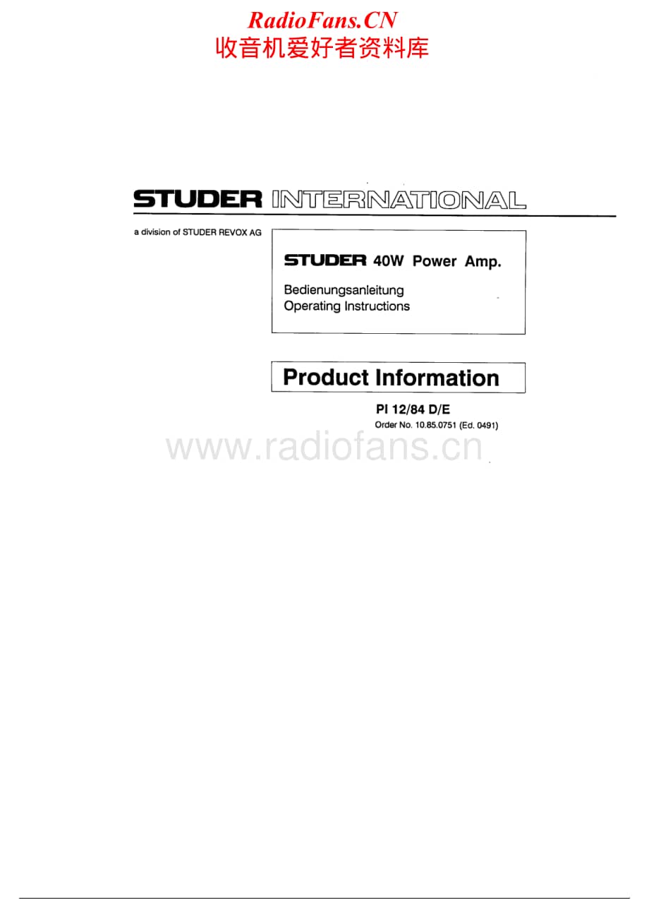 Studer-40W-Power-Amp-Schematic电路原理图.pdf_第1页