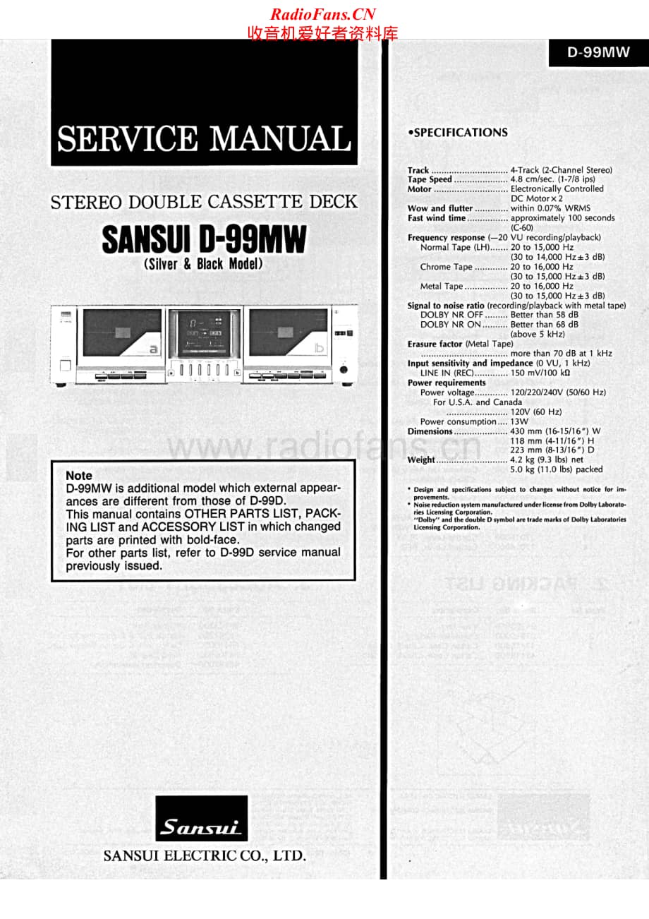 Sansui-D-99-MW-Service-Manual电路原理图.pdf_第1页