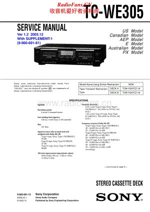 Sony-TC-WE305-Service-Manual电路原理图.pdf
